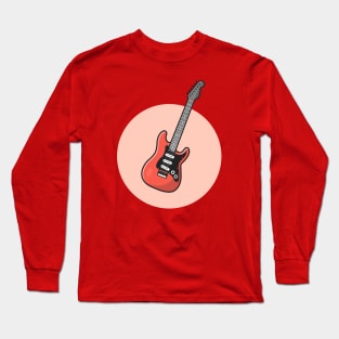 Guitar Cartoon Vector Icon Illustration Long Sleeve T-Shirt